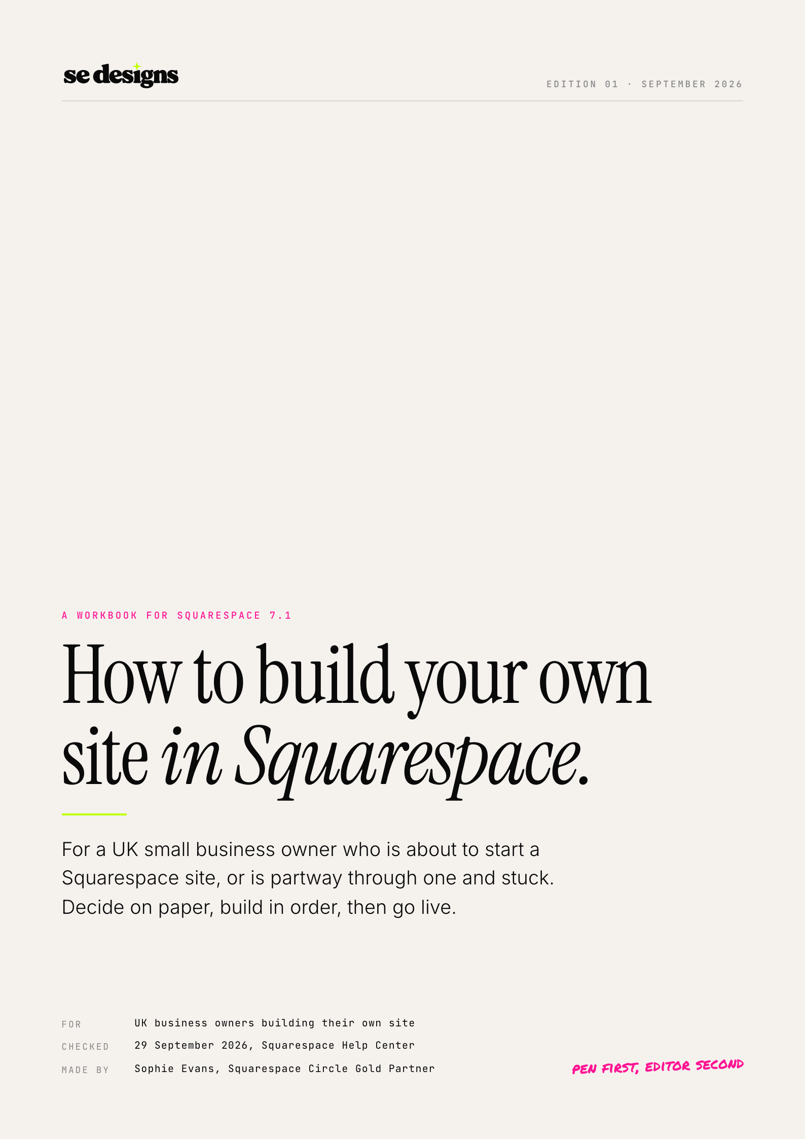Cover of How to build your own site in Squarespace
