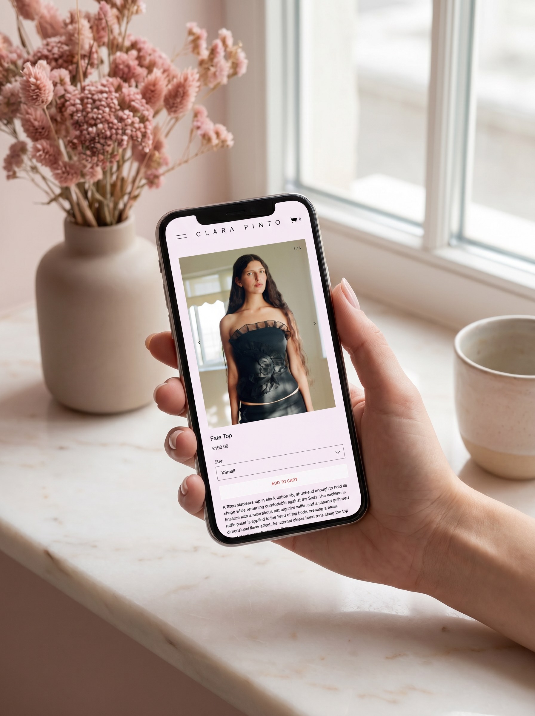 Clara Pinto store on mobile