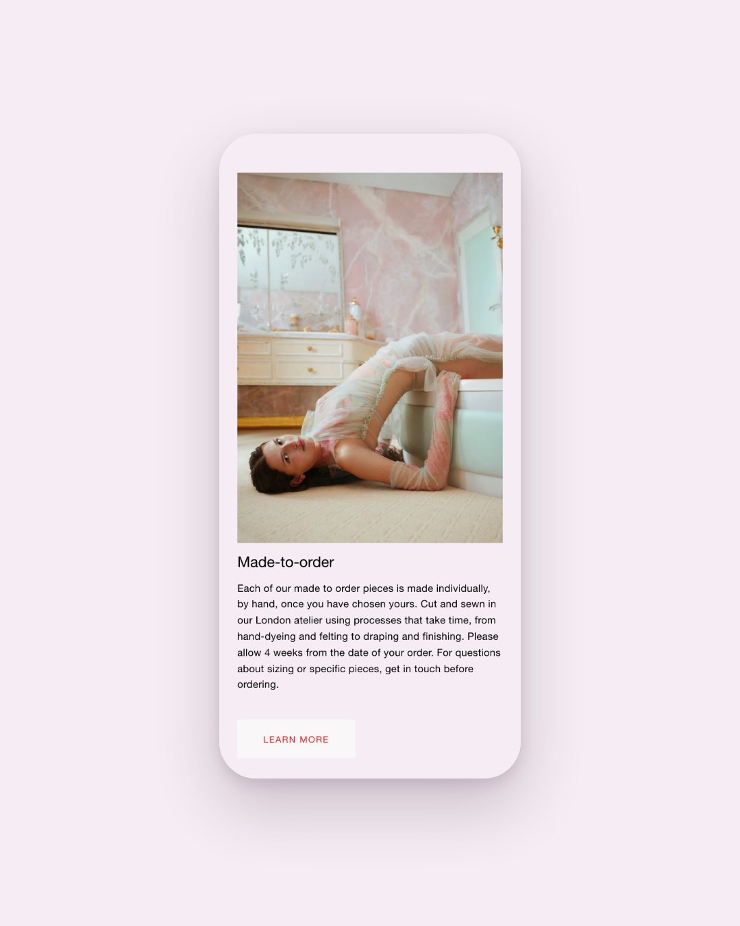 Clara Pinto · Mobile store, the made-to-order page
