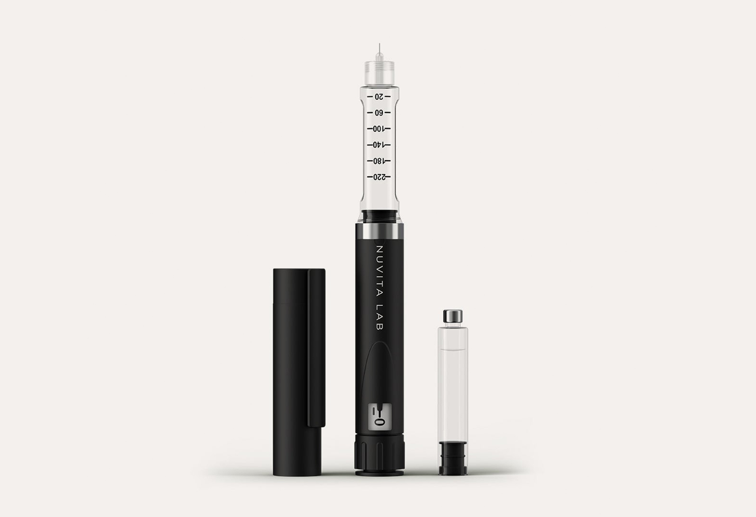 Nuvita Lab pen and vial, editorial detail