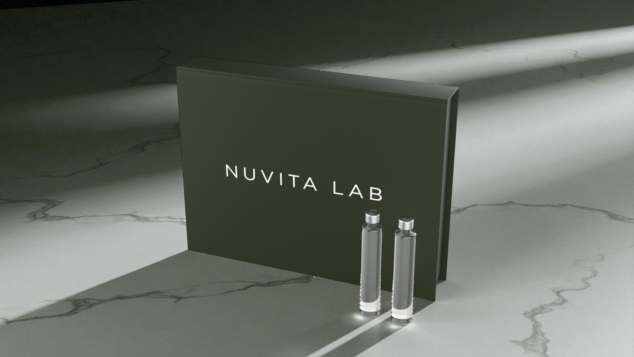 Nuvita Lab vials, dramatic light