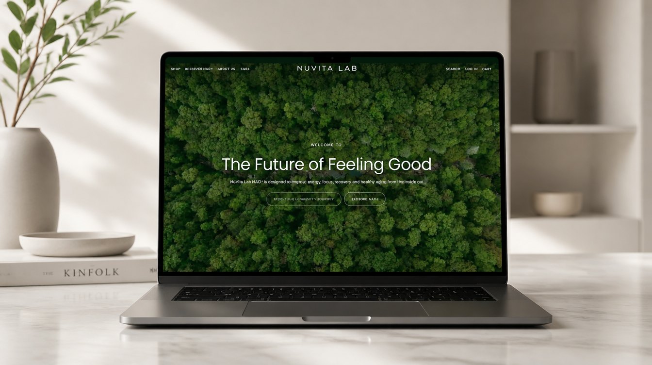 Nuvita Lab Shopify store on a laptop