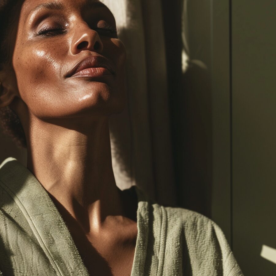 Brand library, robe portrait in daylight