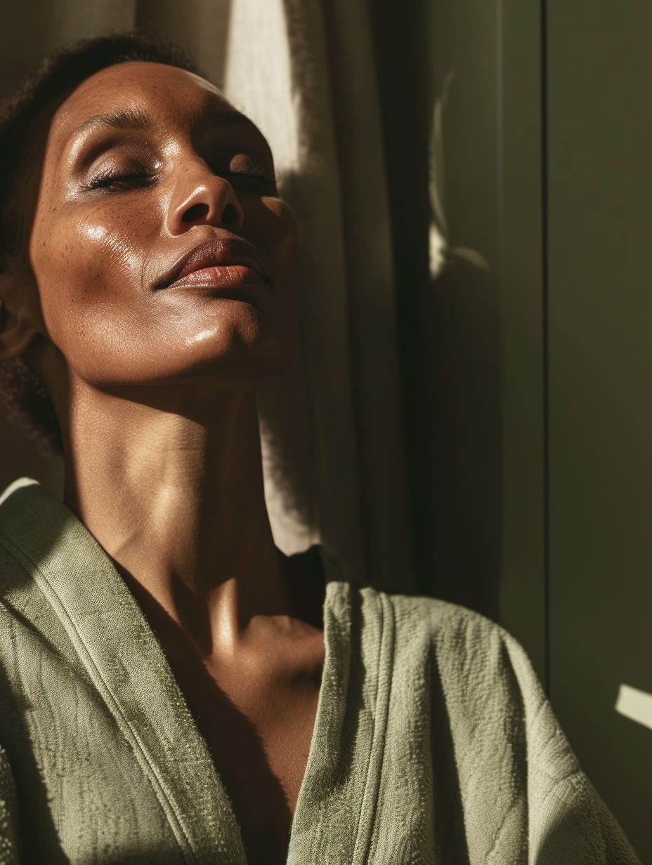 Nuvita Lab brand library: a portrait in warm sunlight