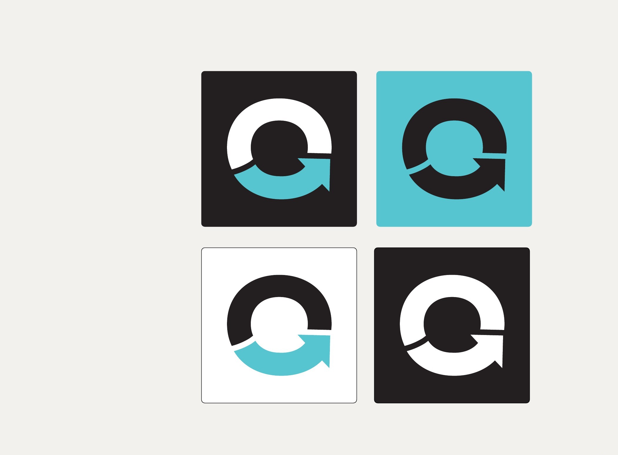 OnLogistics symbol-only mark in four approved colourways