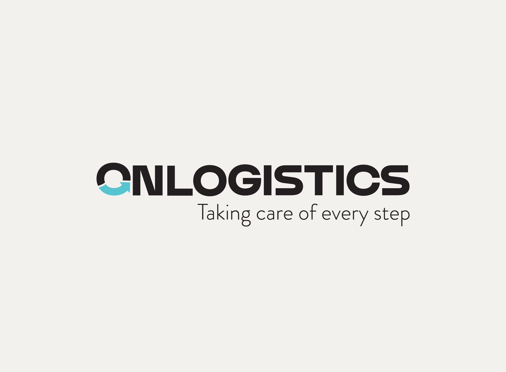 OnLogistics logo in its alternative colourway on off white