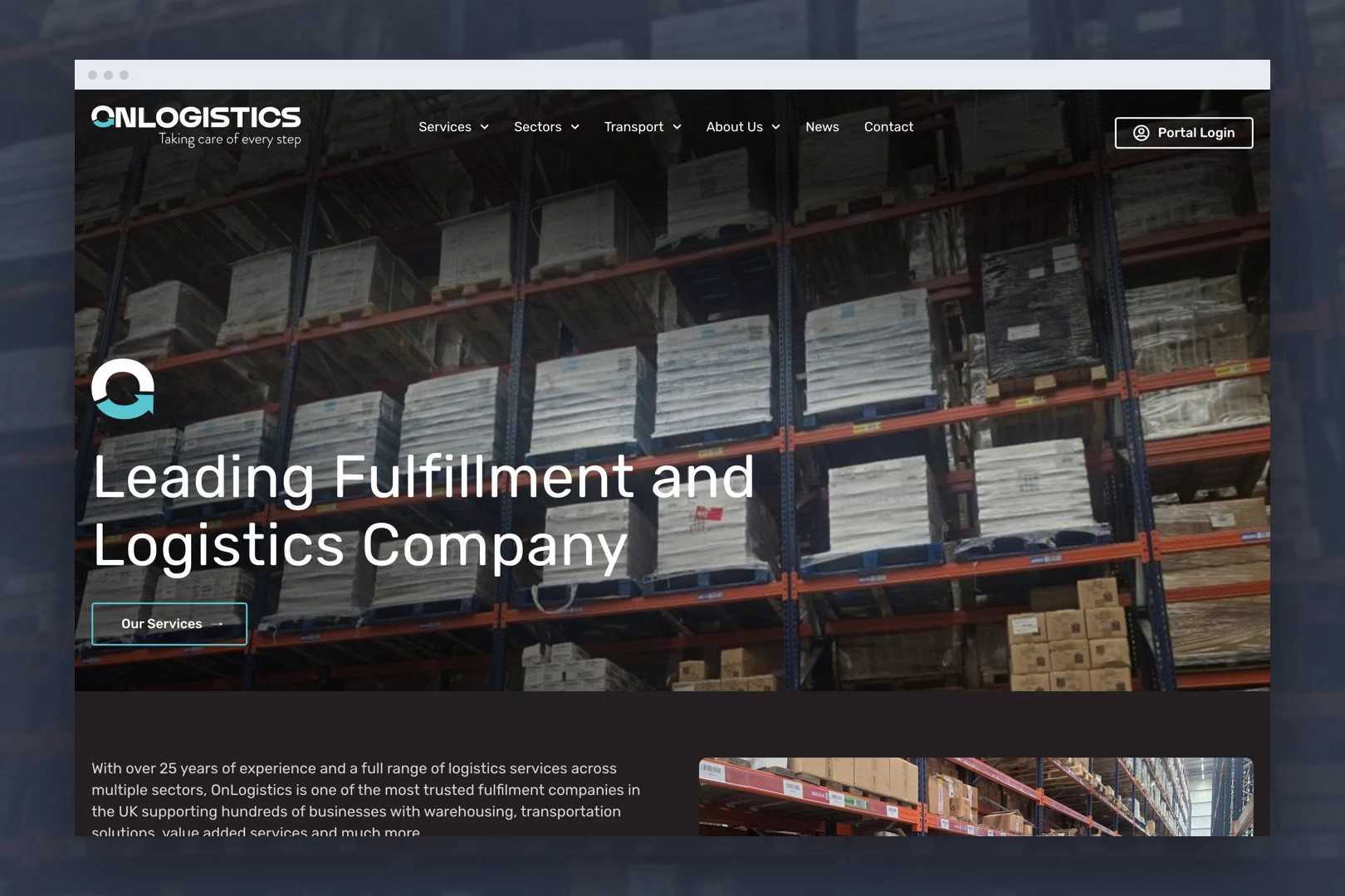 OnLogistics · Website design