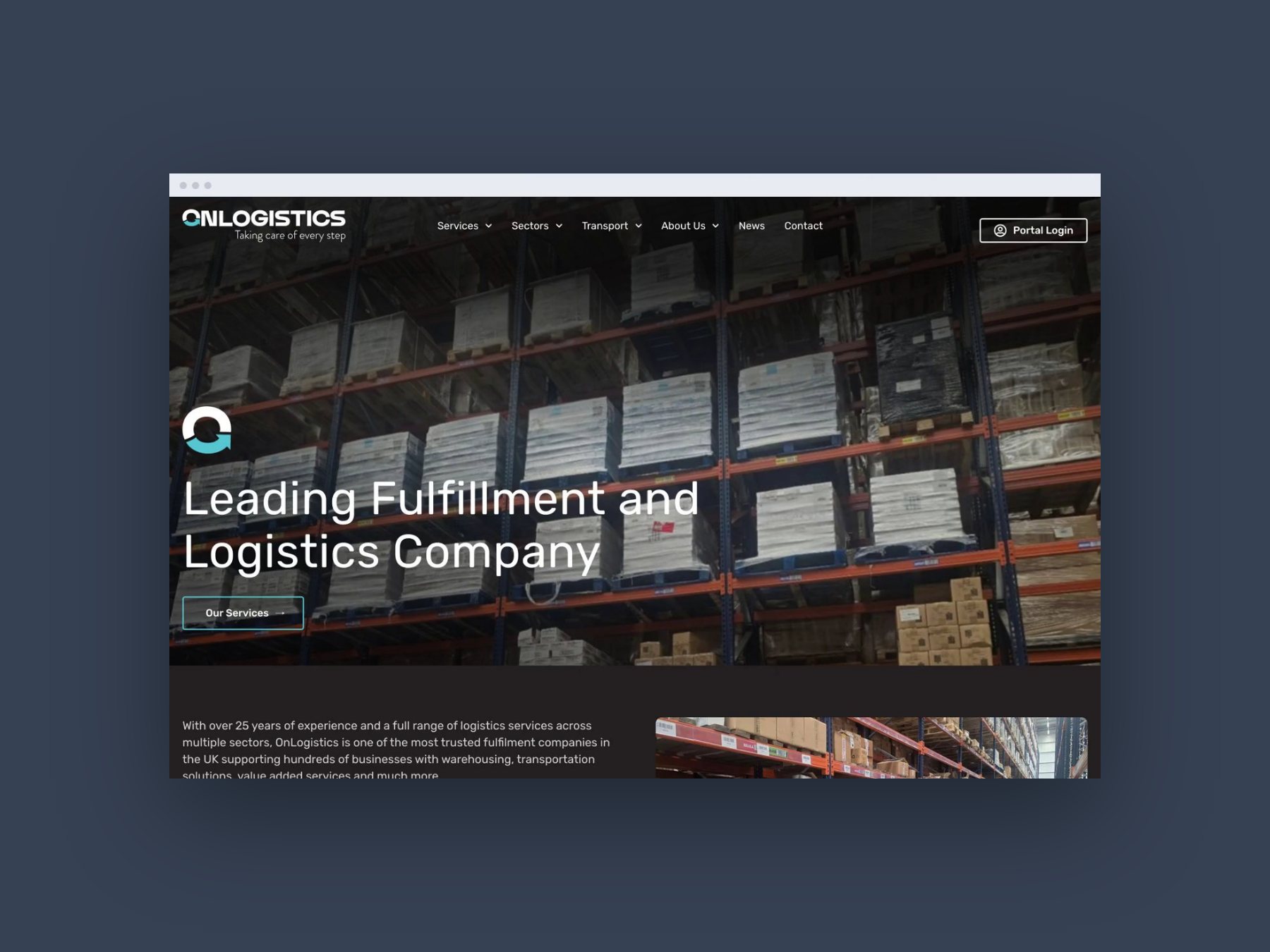 Website design for developers: the live OnLogistics site, built in WordPress by WP Bees