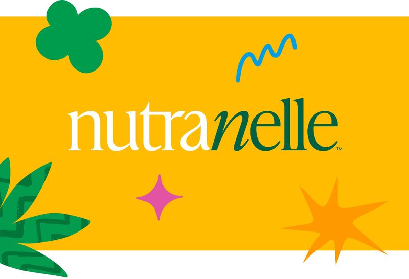 Nutranelle identity by Riser: A plant-protein brand, the sort that usually gets a rounded sans, given an elegant serif wordmark with a swung italic n on bright yellow
